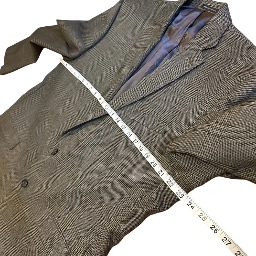 LRL Ralph Lauren 100% Wool Heritage Houndstooth Blazer Jacket Sport Coat 46 Long